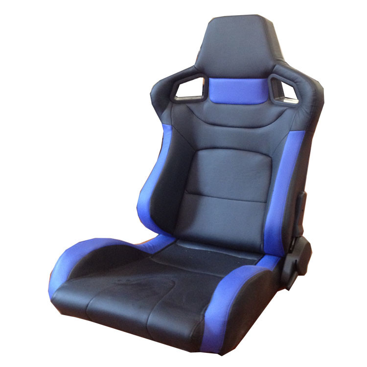 PVC Adjustable Blue And Black Racing Seats / Sports Car Seat with single slider